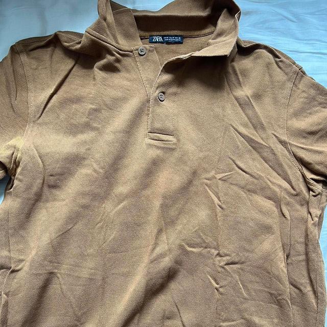 Zara Men's Polo shirt - Tan - M on Productcaster.