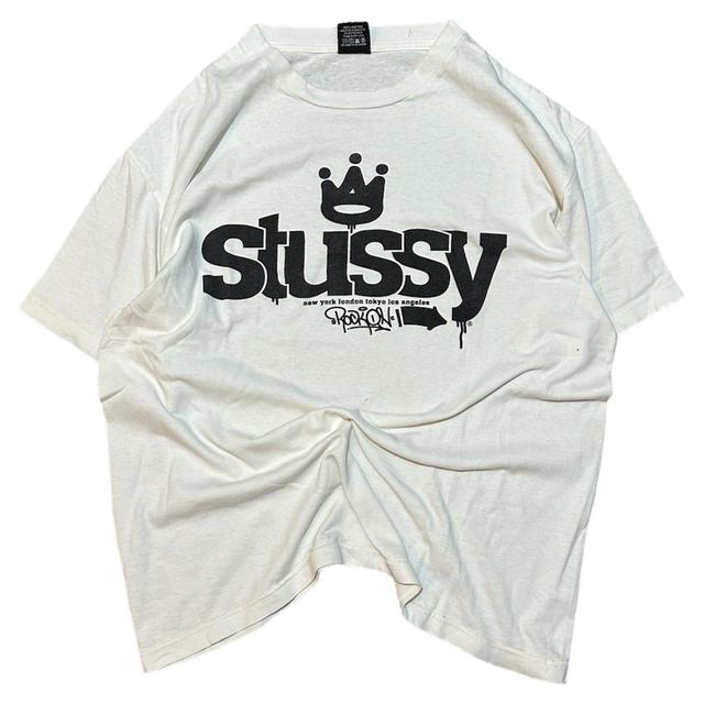 Stüssy Men's T-shirt - White - M on Productcaster.