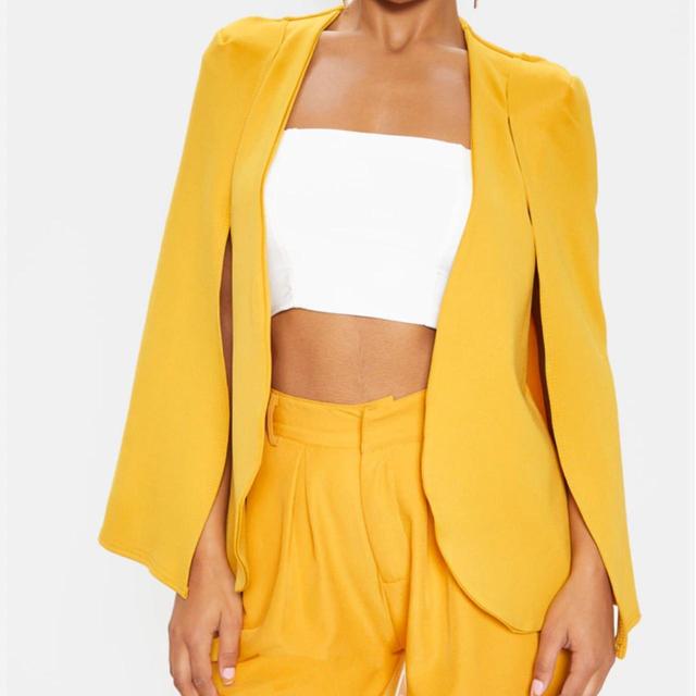 PrettyLittleThing Women's Cape Jacket - Yellow - UK 12 on Productcaster.