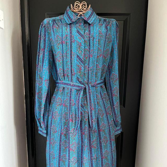 Women's Shirt Dress - Blue/Multi - 12 on Productcaster.