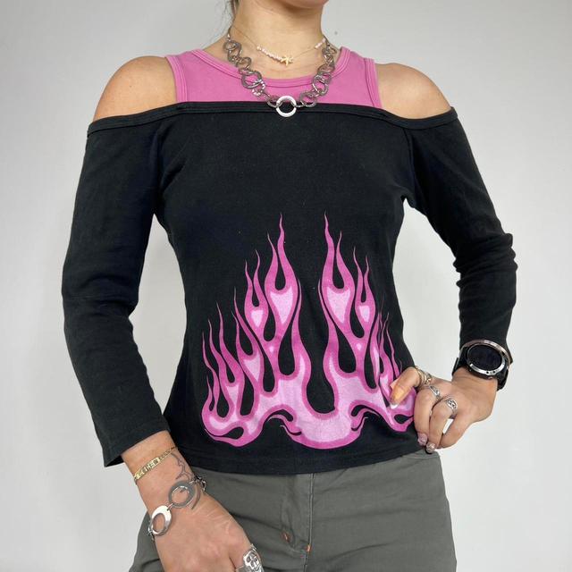 Vintage Women's Top - Black/Purple - M on Productcaster.