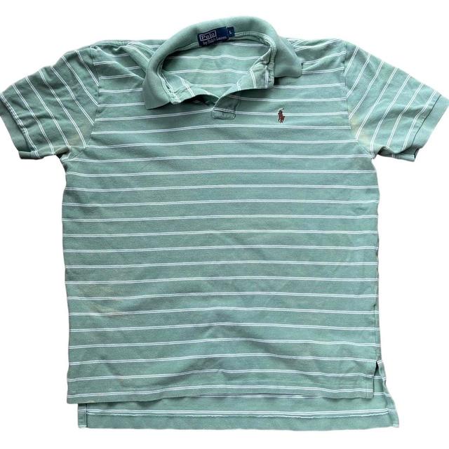 Polo Ralph Lauren Men's Polo shirt - Green/White - L on Productcaster.