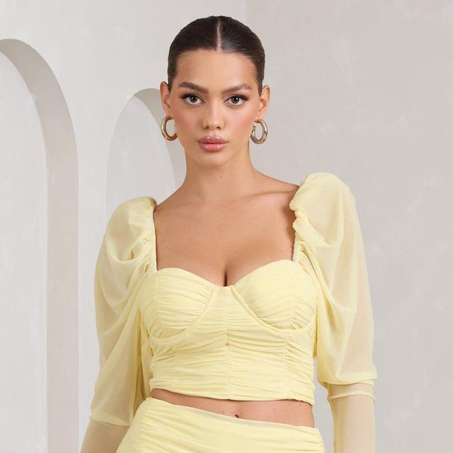 Club L Women's Crop top - Yellow - 14 on Productcaster.