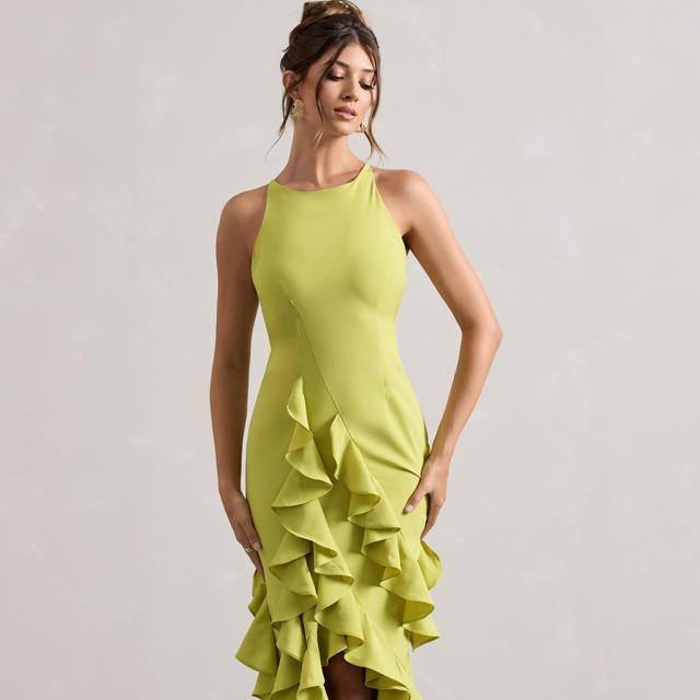 Club L Women's Maxi Dress - Green/Yellow - 8 on Productcaster.