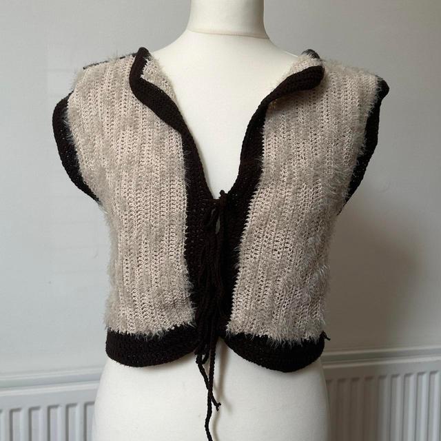 Handmade Women's Gilet - Brown/Cream - UK 10 on Productcaster.