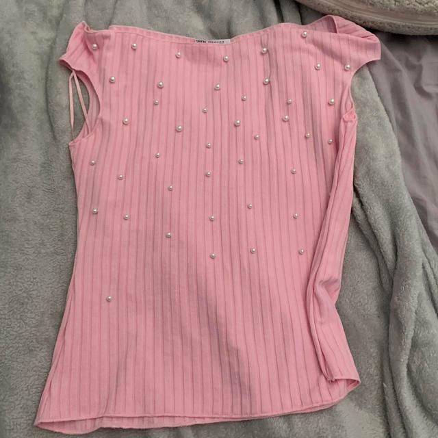 Zara Women's Crop top - Pink - M on Productcaster.