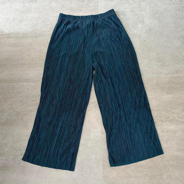 Preloved Women's Wide leg Trousers - Blue/Navy - S on Productcaster.