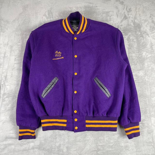 Holloway Men's Varsity Jacket - Purple - L on Productcaster.