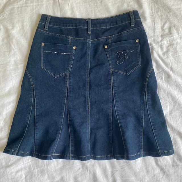 Unique Vintage Women's Party Skirt - Navy/Silver - UK 10 on Productcaster.