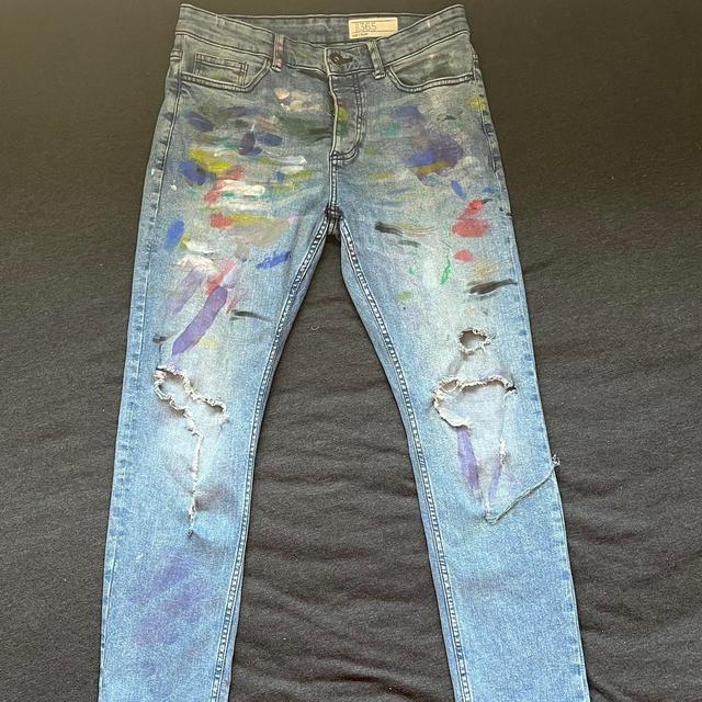 Primark Men's Painted Jeans - Multi - M on Productcaster.