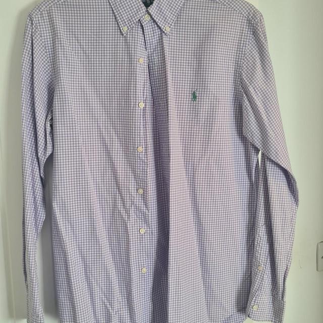 Ralph Lauren Men's Shirt - White/Purple - M on Productcaster.