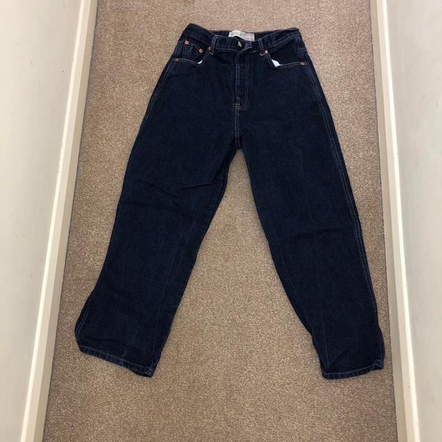 Vintage Men's Wide leg Jeans - Navy/Blue - 26" on Productcaster.