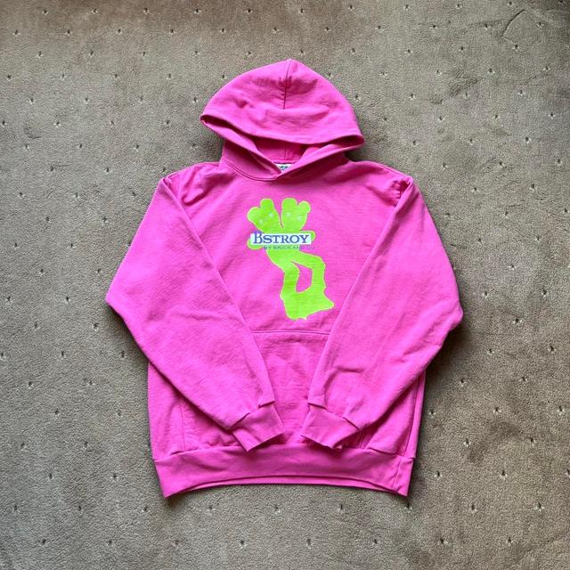 Bstroy Men's Hoodie - Pink - L on Productcaster.