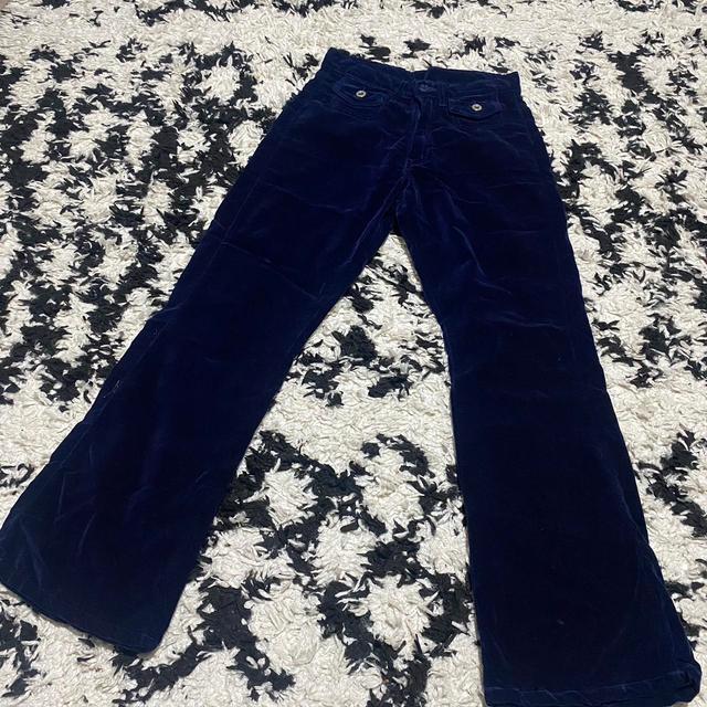 Vintage Women's Bootcut Trousers - Navy/Blue - UK 8 on Productcaster.