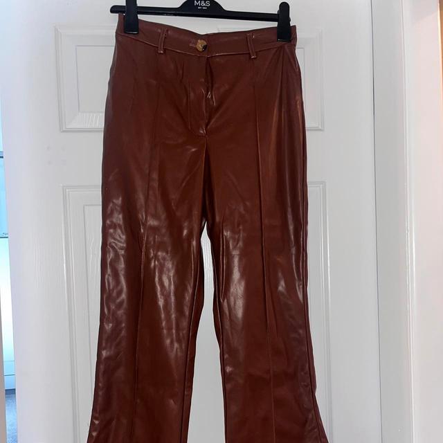 SHEIN Women's Painted Trousers - Brown - M on Productcaster.