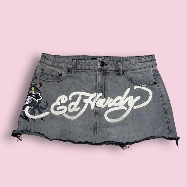 Ed Hardy Women's Casual Skirt - Grey/Multi - L on Productcaster.