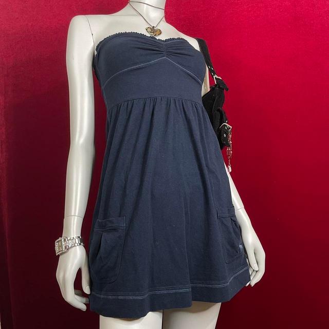 Abercrombie & Fitch Women's Babydoll Dress - Navy - M on Productcaster.