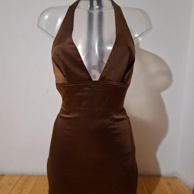 Designer Women's Bodycon Dress - Brown - S on Productcaster.