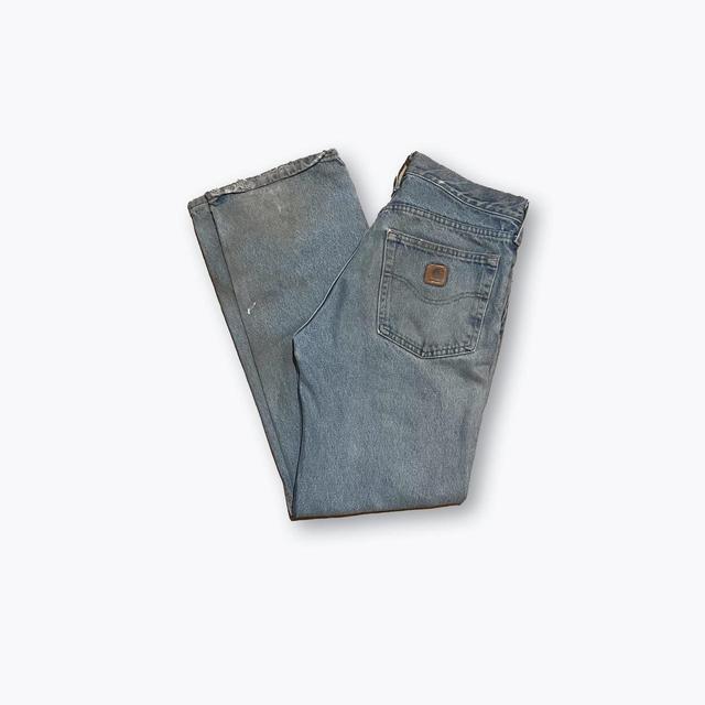 Carhartt Men's Wide leg Bleached Jeans - Blue - 32" on Productcaster.