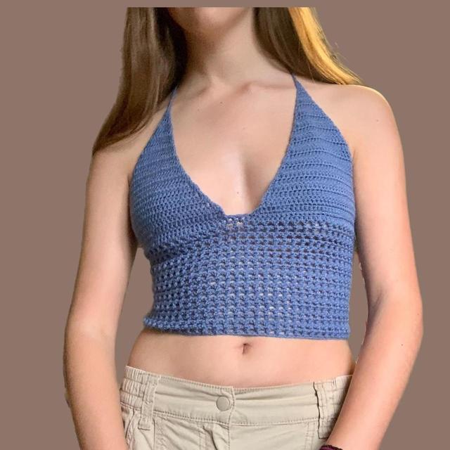 Handmade Women's Crop top - Blue - 8 on Productcaster.