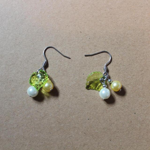 Handmade Women's Earrings - White/Yellow on Productcaster.