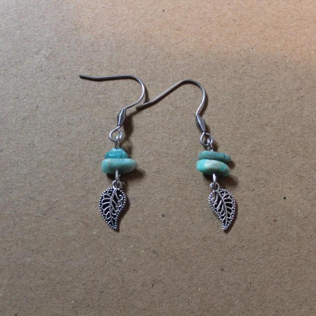 Handmade Women's Earrings - Blue/Green on Productcaster.