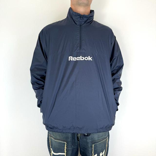 Reebok Men's Windbreaker Jacket - Navy - M on Productcaster.