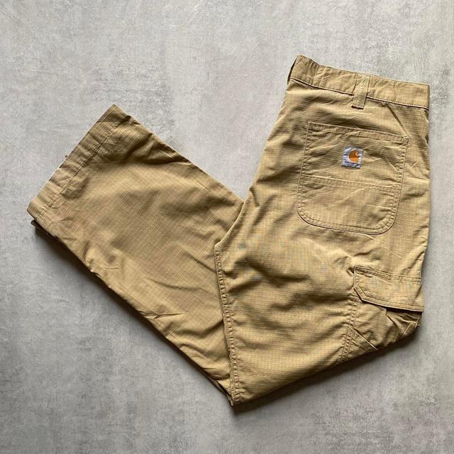 Carhartt Men's Straight leg Cargo Trousers - Cream/Tan - 40" on Productcaster.