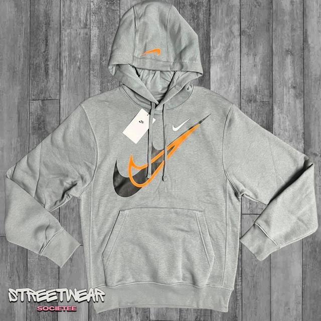 Nike Men's Hoodie - Grey/Orange - XS on Productcaster.