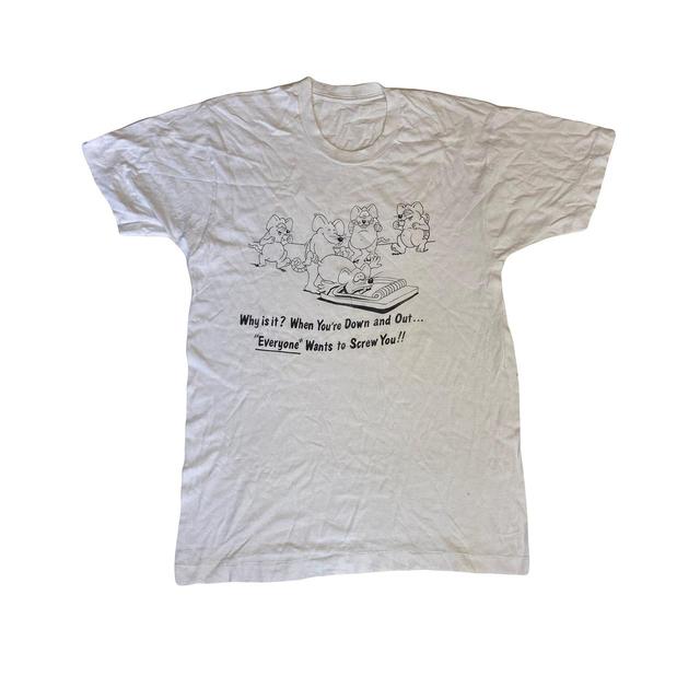 Vintage Men's T-shirt - White - L on Productcaster.