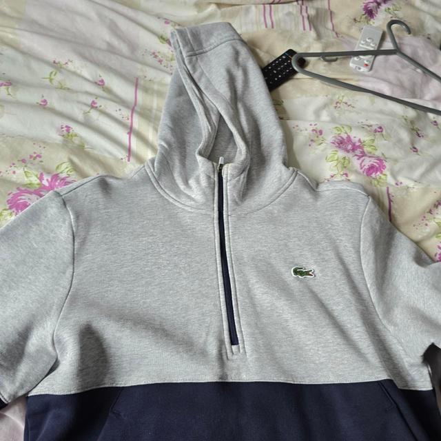 Lacoste Men's Hoodie - Grey/Blue - S on Productcaster.