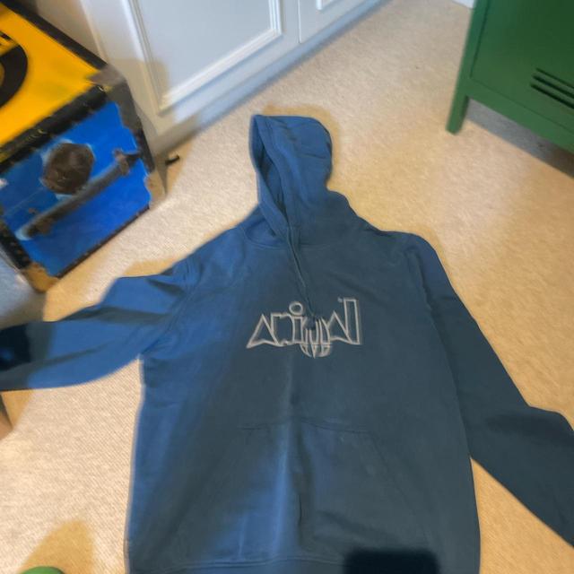 Animal Men's Hoodie - Blue/Grey - S on Productcaster.