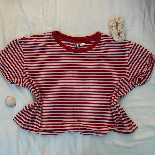 H&M Women's Crop top - Red/White - M on Productcaster.