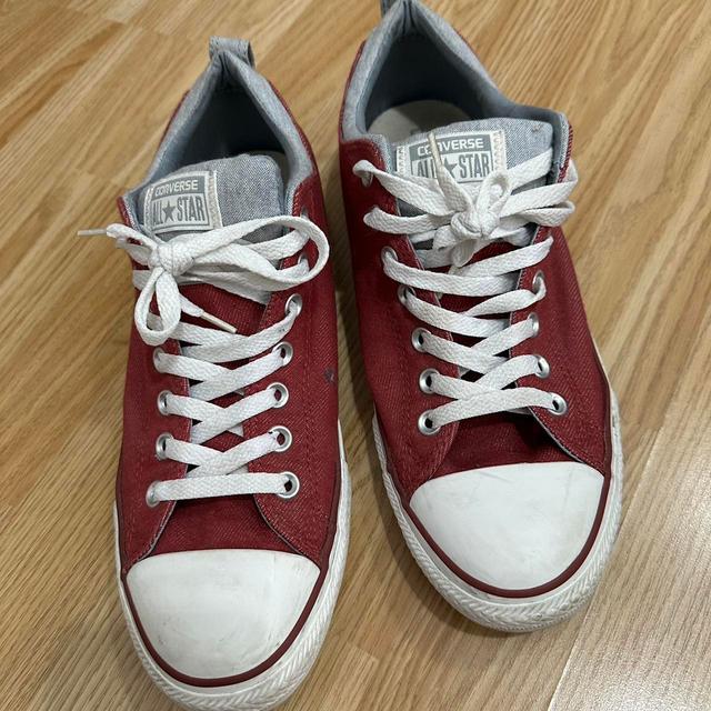 Converse Men's Trainers - Red/Burgundy - UK 10 on Productcaster.