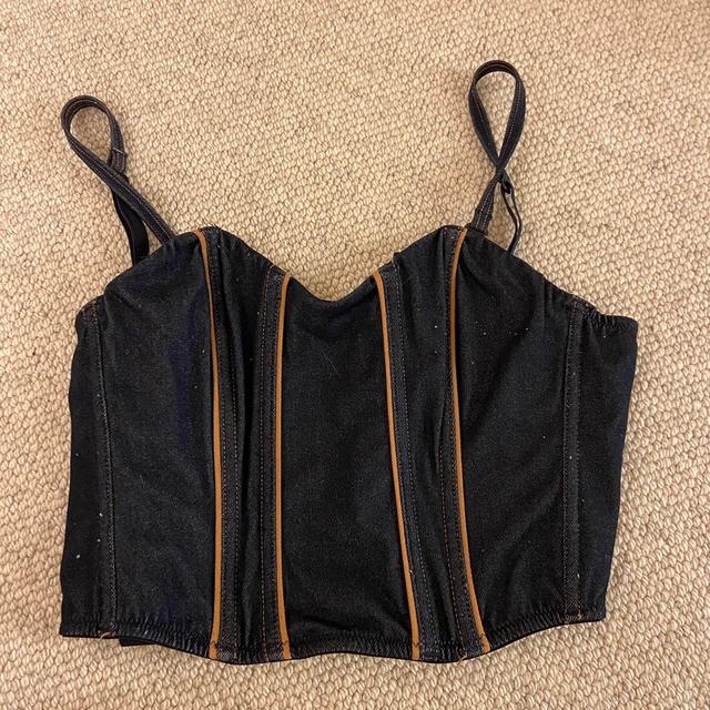 Vintage Women's Corset - Navy/Black - S on Productcaster.