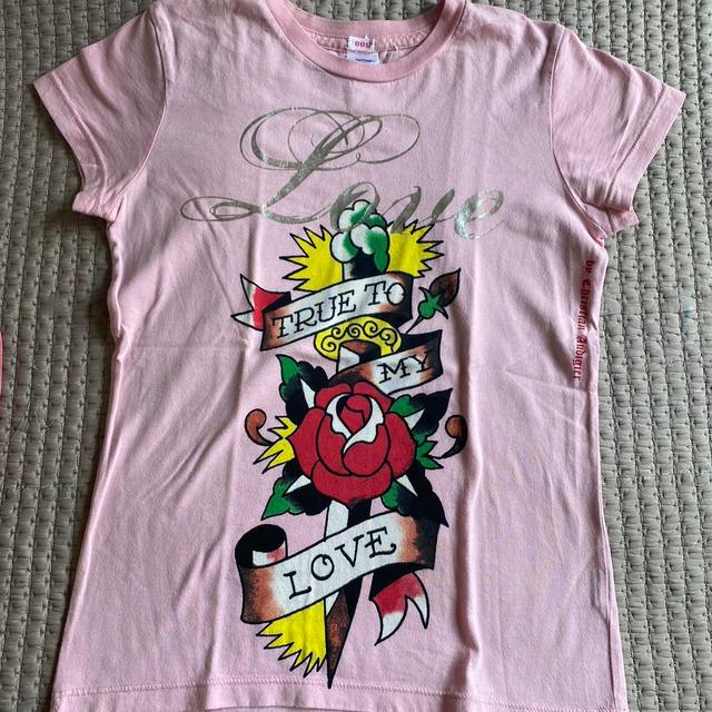 Ed Hardy Women's T-shirt - Pink - XS on Productcaster.