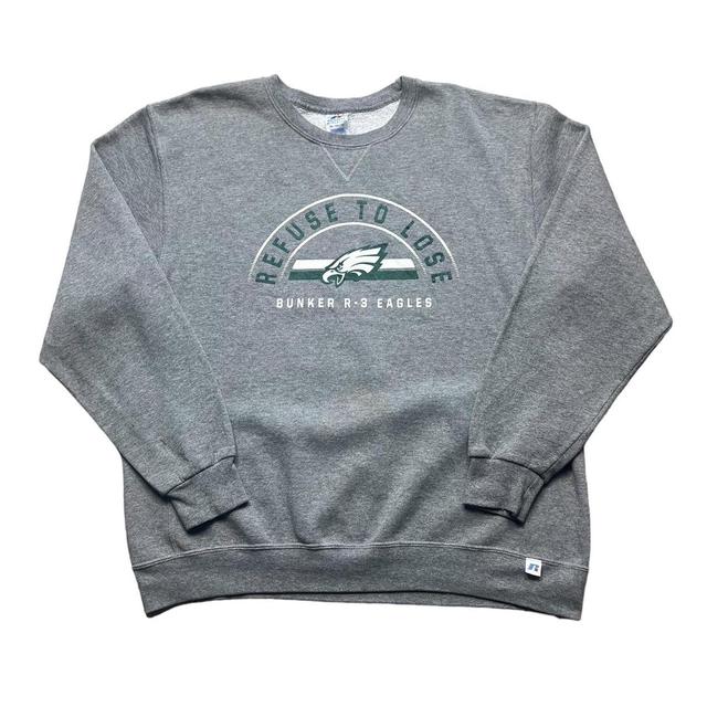 Russell Athletic Men's Sweatshirt - Grey/Green - M on Productcaster.