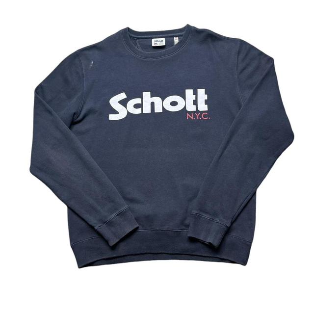 Schott Men's Sweatshirt - Blue - M on Productcaster.