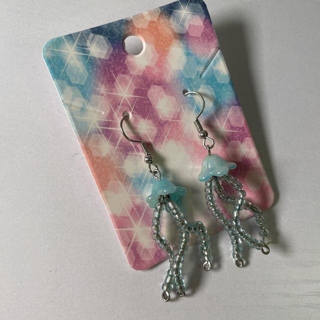 Handmade Women's Earrings - Blue on Productcaster.