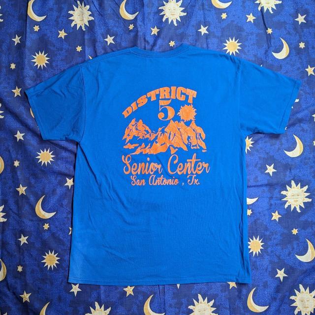 Jerzees Men's T-shirt - Orange/Blue - L on Productcaster.