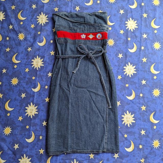 Vintage Women's Cotton Dress - Red/Blue - S on Productcaster.