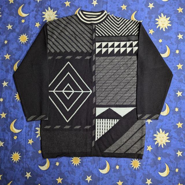 Vintage Women's Jumper - Black/White - L on Productcaster.