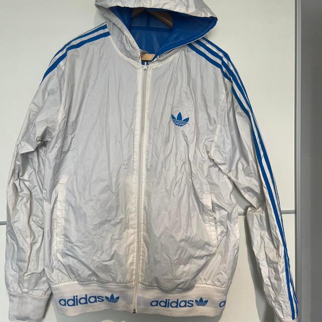 Adidas Men's Windbreaker Jacket - White - L on Productcaster.