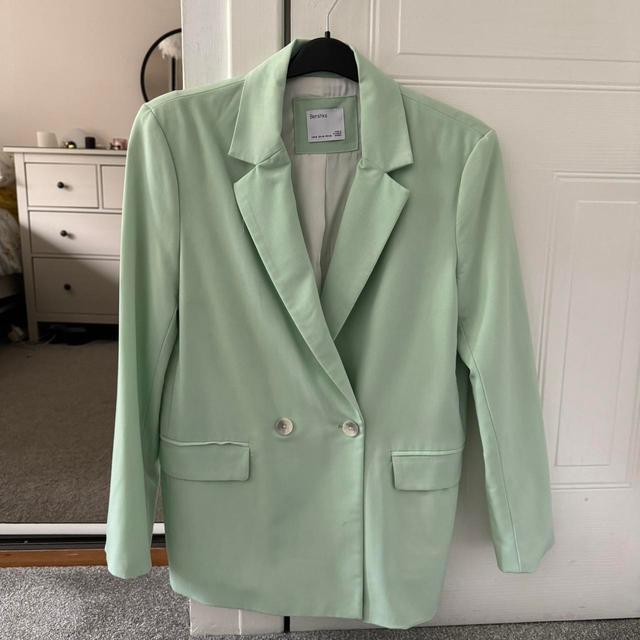 Bershka Women's Blazer Jacket - Green/Khaki - M on Productcaster.