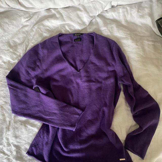 Massimo Dutti Women's Jumper - Purple - XS on Productcaster.