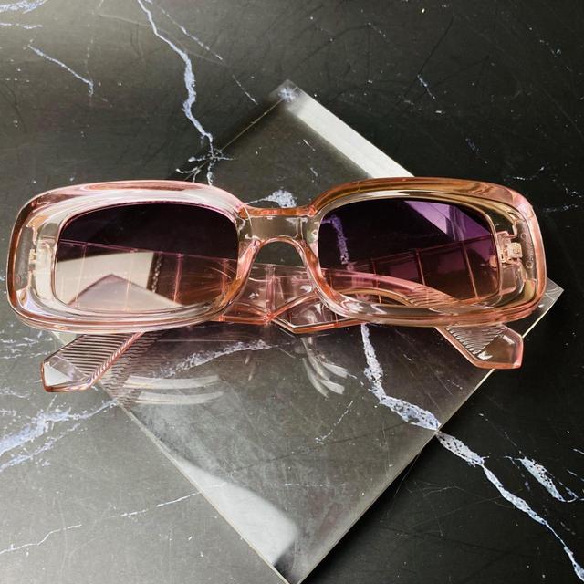 Vintage Women's Square Sunglasses - Pink on Productcaster.