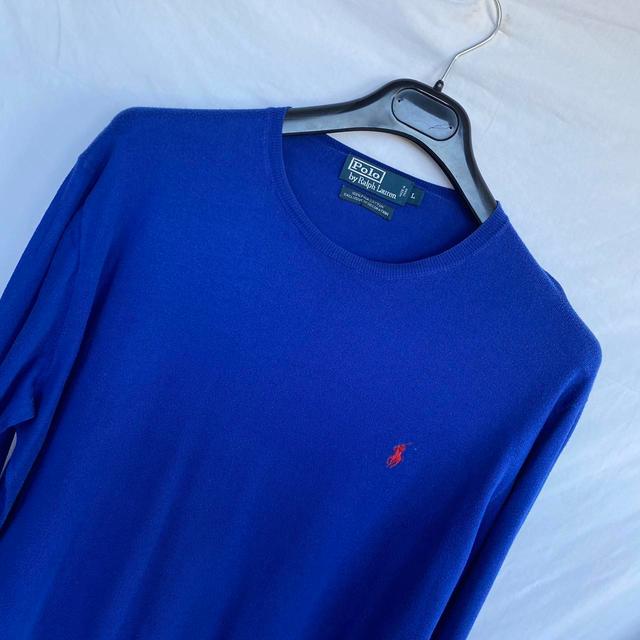 Ralph Lauren Men's Jumper - Blue - L on Productcaster.