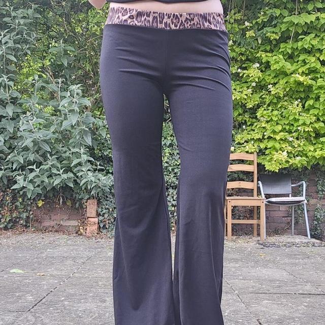 Vintage Women's Flare Trousers - Black/Brown - M on Productcaster.