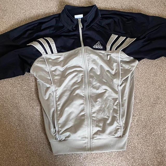 Adidas Men's Jacket - Cream/Navy - S on Productcaster.