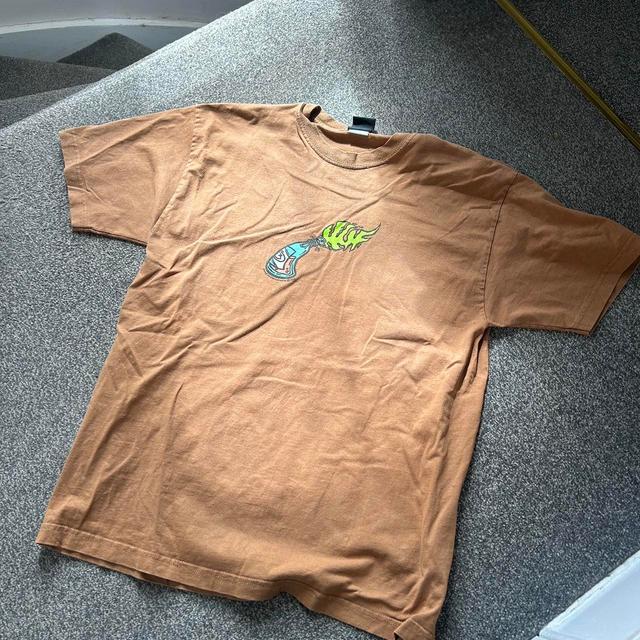 HUF Men's T-shirt - Brown/Tan - L on Productcaster.